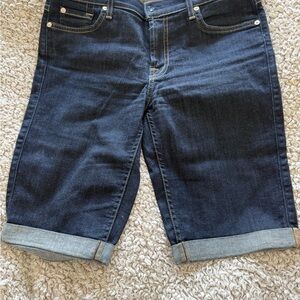 7 For All Mankind Indigo Denim Shorts